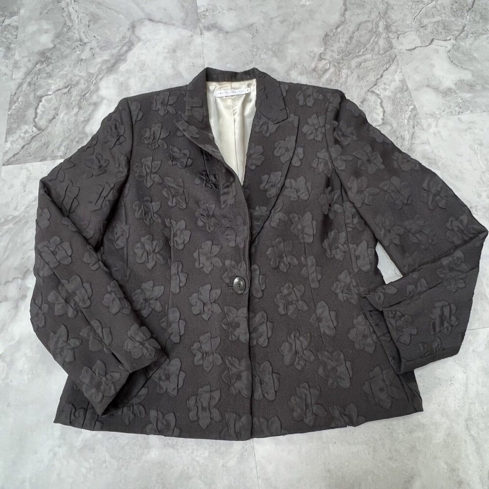 Garfield And Mark Floral Bristol Blazer Jacket‎ Suit Size 10 Medium M Black